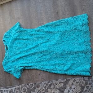 Ralph Lauren Light Blue Lace Shift Dress - Sz 16